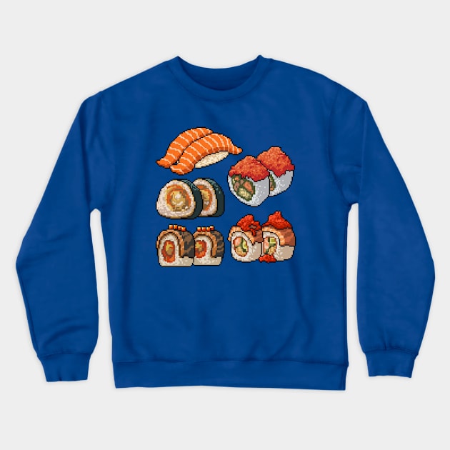 Sushi Pixel Crewneck Sweatshirt by Mako Design 